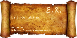 Erl Kerubina névjegykártya